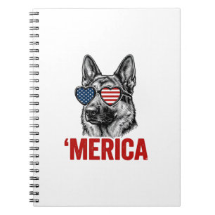 Amerika Deutsche-Schäferhund-Flagge-Sonnenbrille-S Notizblock
