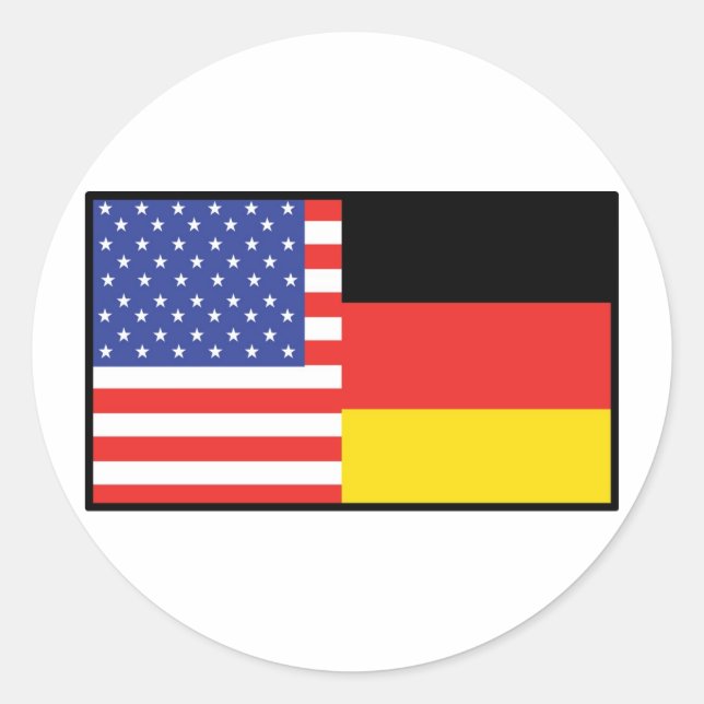 Amerika Deutschland Runder Aufkleber (Vorderseite)