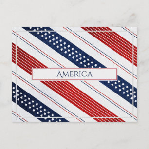 Amerika Diagonale US Flagge Postkarte