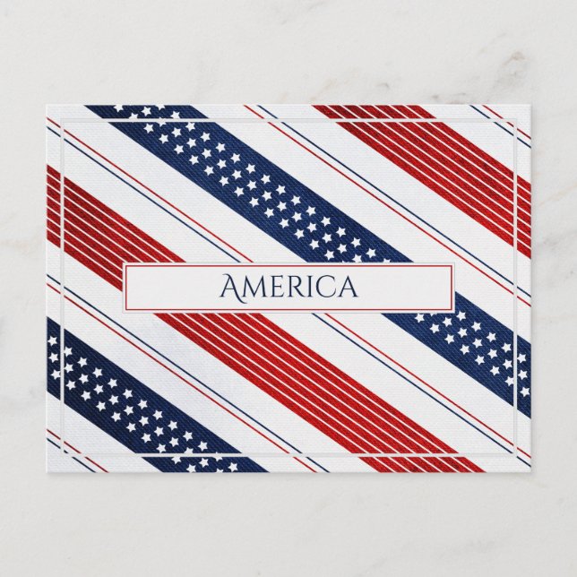 Amerika | Diagonale US Flagge Postkarte (Vorderseite)