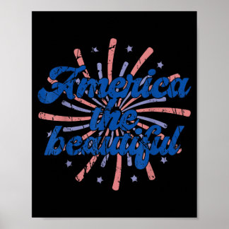 Amerika die Schöne Unabhängigkeitstag Amerikanisch Poster
