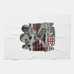 Amerika Eagle Monster Truck Vintage Patriotisch Geschirrtuch