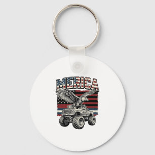 Amerika Eagle Monster Truck Vintage Patriotisch Schlüsselanhänger
