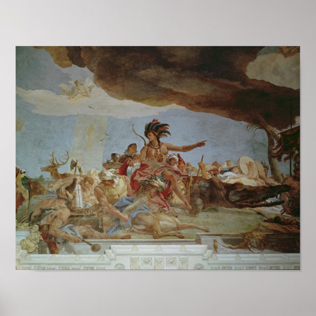 Amerika, einer der vier Kontinente Poster (Vorne)