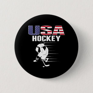 Amerika Eishockey-Liebhaber Jersey - USA-Flagge Button