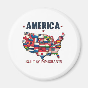 Amerika erbaut von Immigranten Patriotic American Magnet