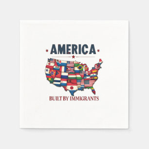Amerika erbaut von Immigranten Patriotic American Serviette