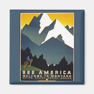 Amerika erleben - Willkommen in Montana Magnet