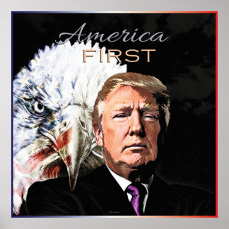 AMERIKA ERSTER SLOGAN EAGFL ZWEI POSTER