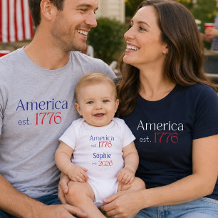 Amerika est 1776 Baby Name est 2026 4. Juli Strampler