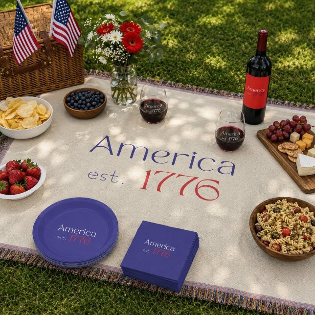 Amerika est 1776 Typografie 4. Juli Neutral Decke (Von Creator hochgeladen)