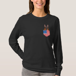 Amerika faht belgischen Tervuren Hund in Pocket T-Shirt