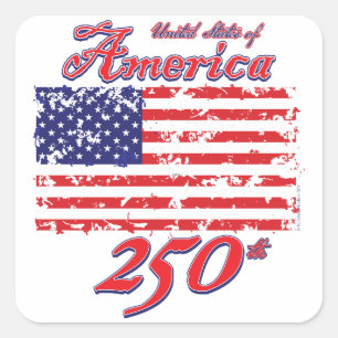 Amerika feiert 250 Jahre Quadratischer Aufkleber