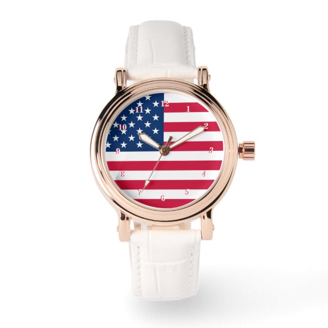 Amerika Flag USA Armbanduhr (Vorderseite)