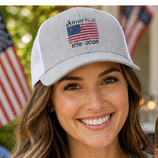 Amerika-Flagge 1776 bis 2026 250. Jubiläum 4. Juli Truckerkappe