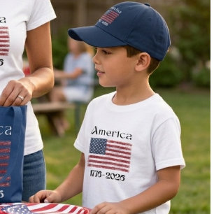 Amerika-Flagge 1776 bis 2026 Kinder 250. Jubiläum T-Shirt