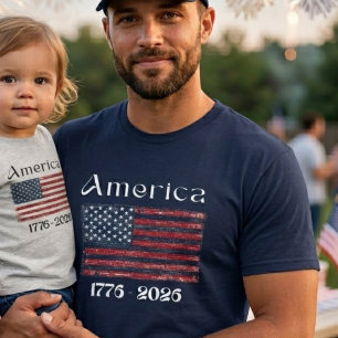 Amerika-Flagge 1776 bis 2026 USA 250. Geburtstag 4 T-Shirt