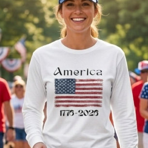 Amerika-Flagge 1776 bis 2026 USA 250. Geburtstag 4 T-Shirt