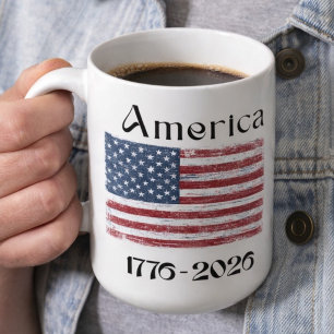 Amerika-Flagge 1776 bis 2026 USA 250. Jubiläum Kaffeetasse