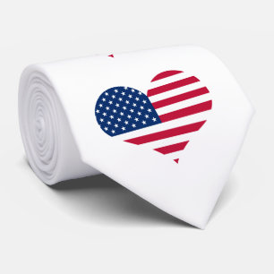 Amerika-Flagge amerikanisches USA-Herz Krawatte