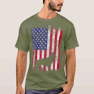 Amerika-Flagge Deutscher Schäferhund Vintage K9 Hu T-Shirt
