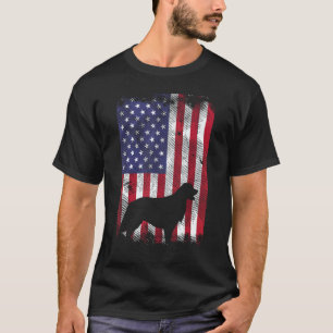 Amerika-Flagge Golden Retriever 4. Juli US-Patriot T-Shirt
