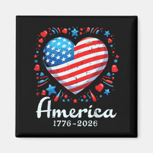 Amerika-Flagge Herz 1776 2026 250. Jubiläum Magnet