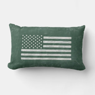 Amerika-Flagge Kreidetafel Kunst (Zeichnung Nr. 1) Lendenkissen