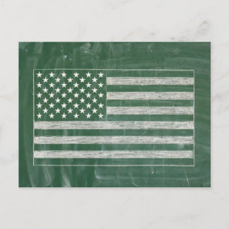 Amerika-Flagge-Kreidetafel-Kunst (Zeichnung Nr. 2) Feiertagspostkarte