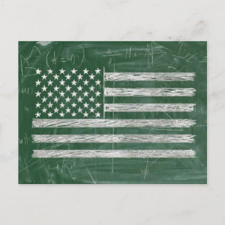 Amerika-Flagge Kreidetafel Kunst (Zeichnung Nr. 3) Feiertagspostkarte