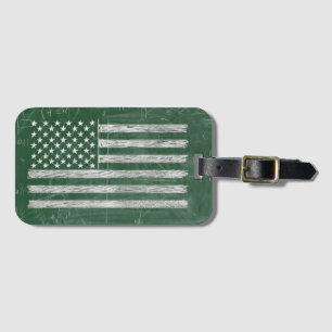 Amerika-Flagge Kreidetafel Kunst (Zeichnung Nr. 3) Gepäckanhänger