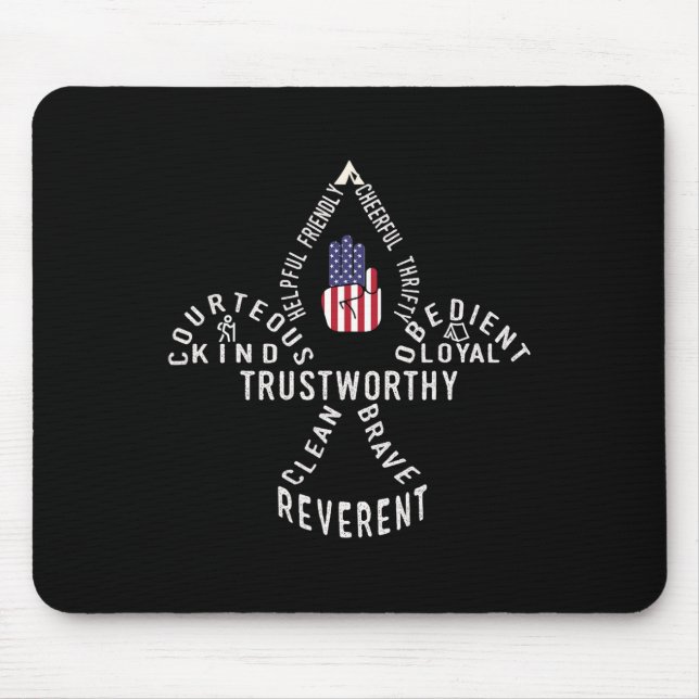 Amerika-Flagge Pfadfinder Gesetz  Mousepad (Vorne)