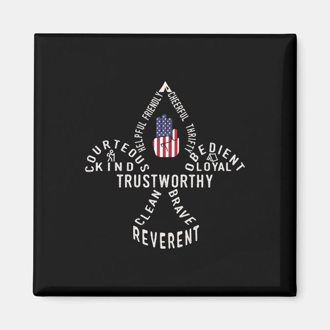 Amerika-Flagge Pfadfinderrecht  Magnet (Vorne)