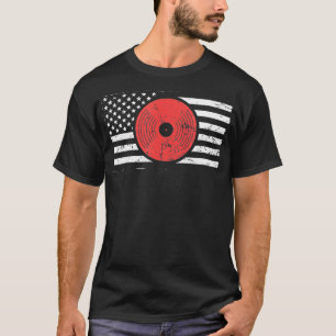 Amerika-Flagge Vinyl-Schallplatte DJ-Plattenspiele T-Shirt