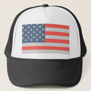 Amerika-Flaggen-Diamanten und Truckerkappe