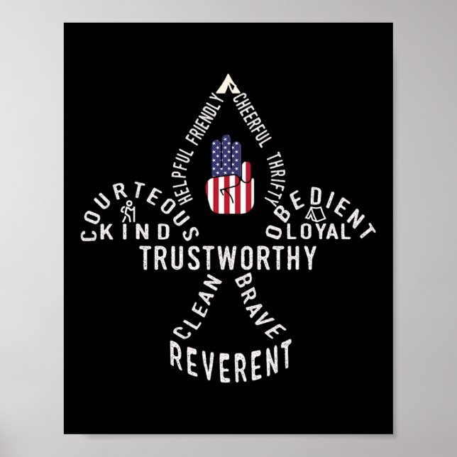 Amerika-Flaggen-Scouting-Gesetz Poster (Vorne)