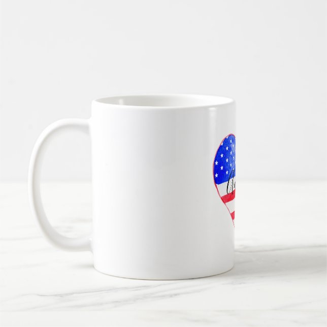 Amerika-Flaggenherz Kaffeetasse (Links)