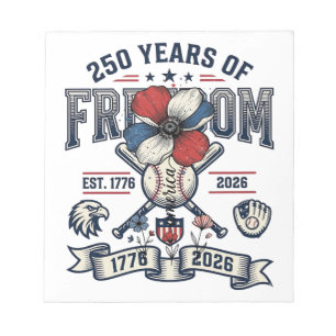 Amerika Floral Patriotisches Vintage Vektor Design Notizblock