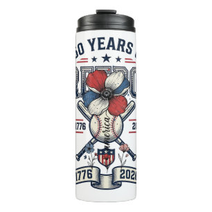 Amerika Floral Patriotisches Vintage Vektor Design Thermosbecher