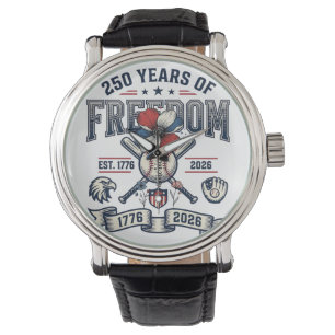 Amerika Floral Patriotisches Vintage-Vektordesign_ Armbanduhr