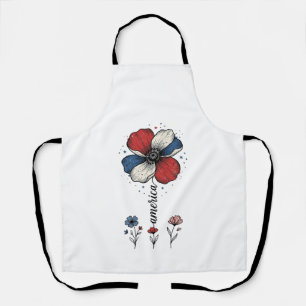 Amerika Floral Patriotisches Vintage-Vektordesign_ Schürze