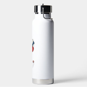 Amerika Floral Patriotisches Vintage-Vektordesign_ Trinkflasche