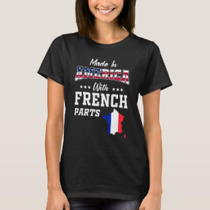 Amerika Französische Teile Frankreich Karte USA-Fl T-Shirt