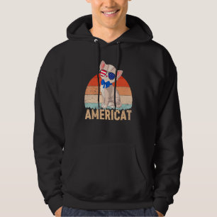 Amerika Frauen Vintag 4. Juli Katzenjung Retro Hoodie