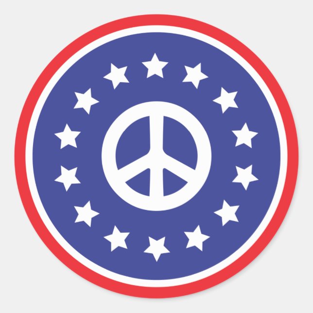 Amerika Frieden Runder Aufkleber (Vorderseite)