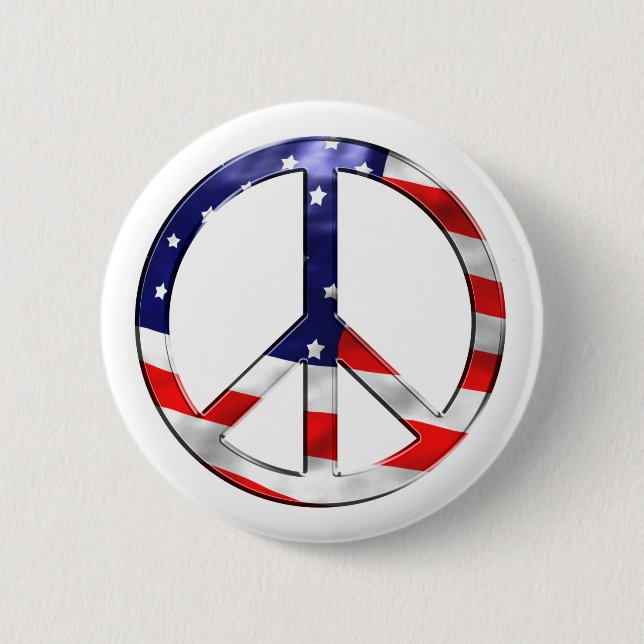 Amerika Friedenszeichen Button (Vorderseite)