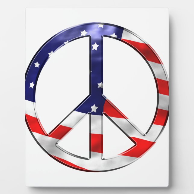 Amerika Friedenszeichen Fotoplatte (Vorderseite)