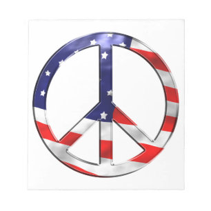Amerika Friedenszeichen Notizblock