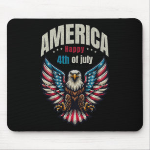 Amerika Frohes 4. Juli - Patriotischer Adler Männe Mousepad