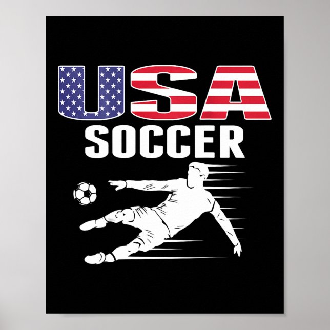 Amerika Fußballfans Jersey USA-Flagge Support Fuß Poster (Vorne)